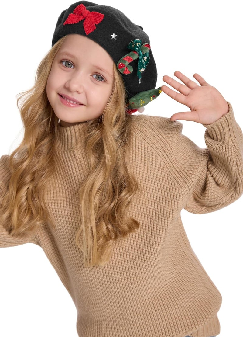 ZLYC Wool Kids Beret Hat Girls Solid Color Artist French Beret Cap - Image 3